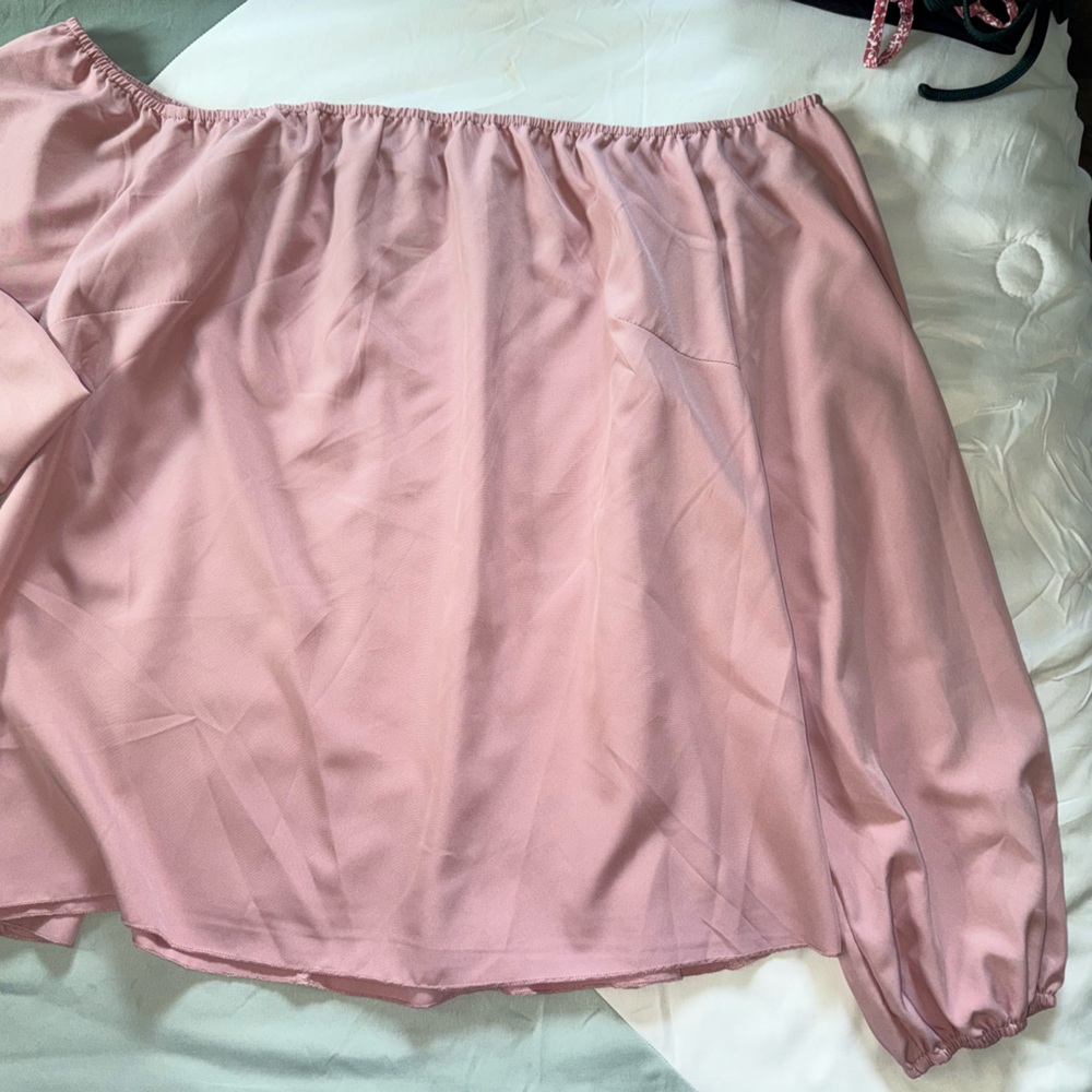 Pink Off-Shoulder Blouse